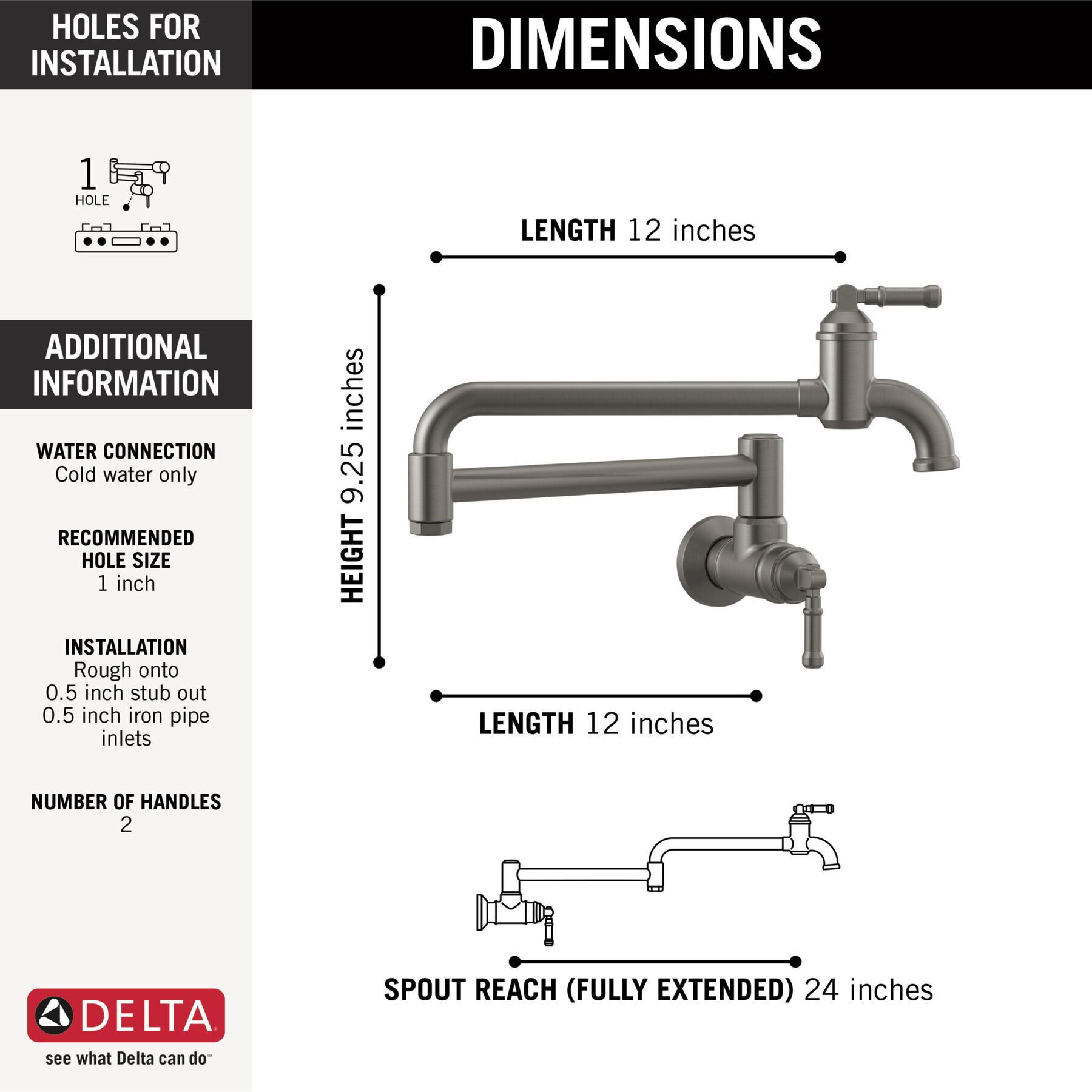 Llave para llenar ollas para montaje en pared, imagen 1