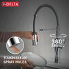 Llave para cocina extensible de una manija con tubo de salida con muelle