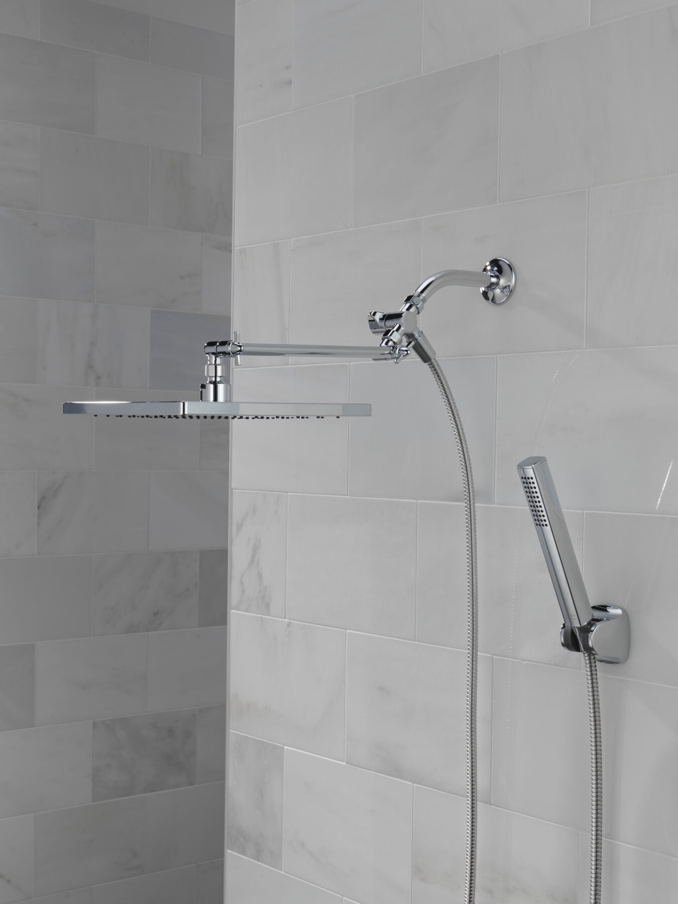 10 inch Raincan Shower Head & Hand Held Combo with Adjustable Extension Arm, image 2