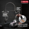 Llave para cocina extensible de una manija con tubo de salida con muelle