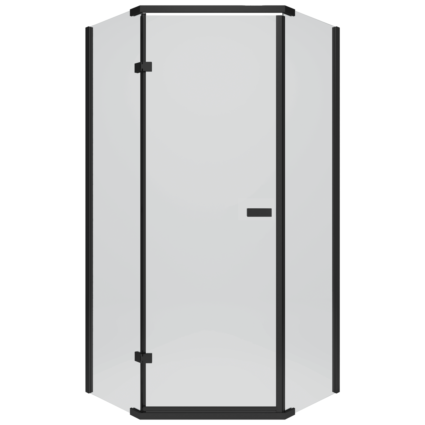 Cabina de ducha angular sin marco de 38"