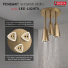 Regadera tipo lluvia colgante H<sub>2</sub>Okinetic® con luz de LED