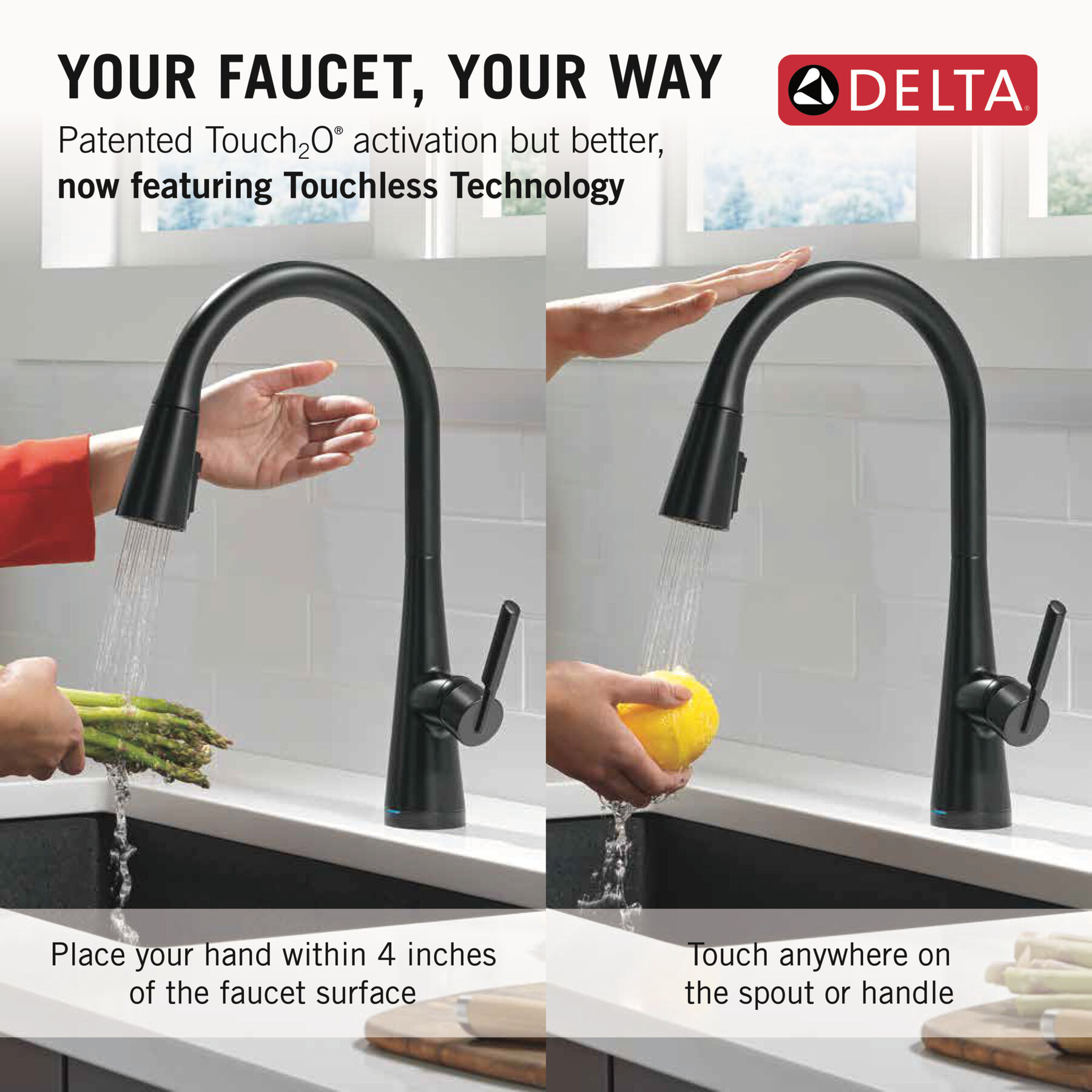 Single Handle Pull-Down Touch<sub>2</sub>O® Technology Kitchen Faucet with Touchless Technology, image 11