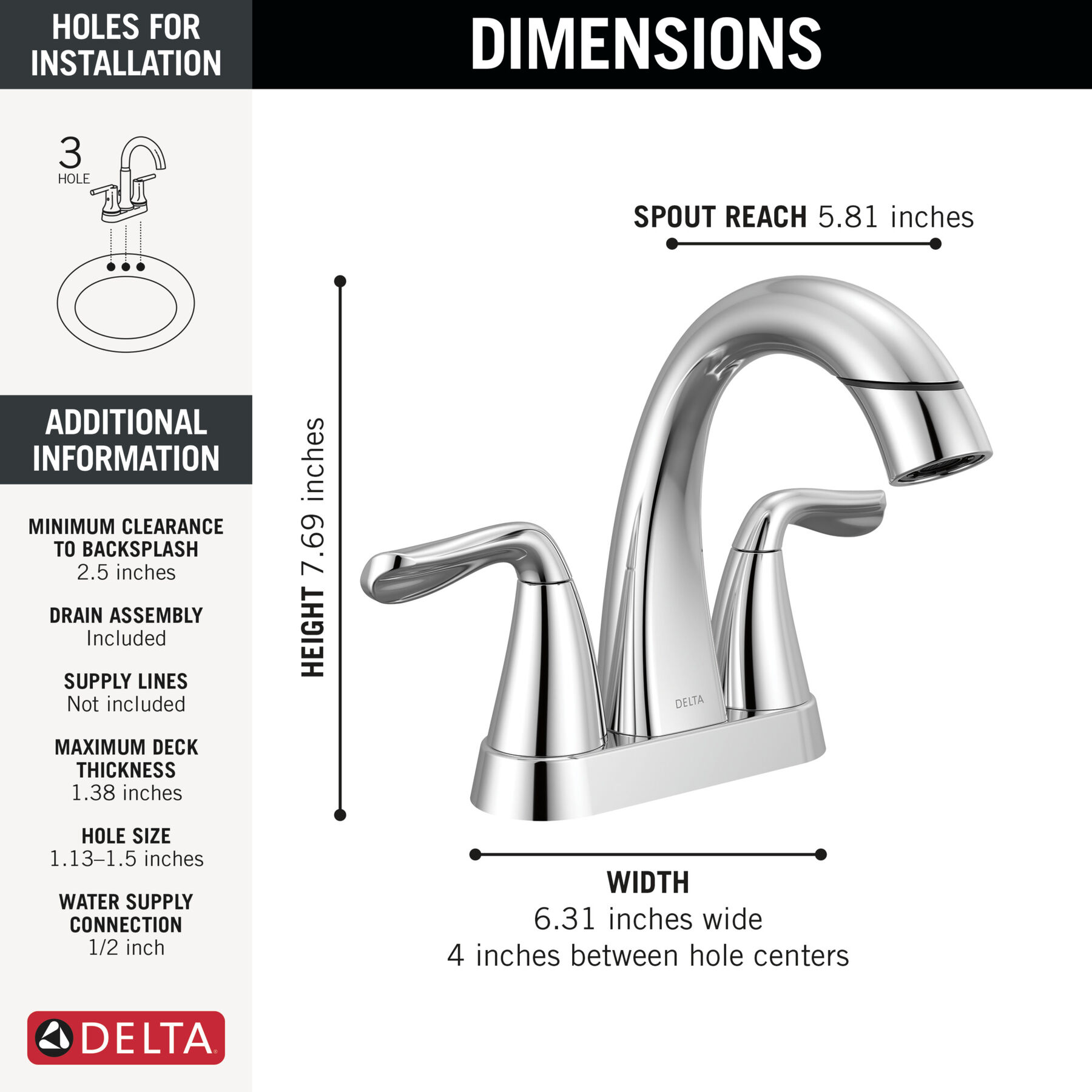 Llave para baño extensible de combinación de dos manijas, imagen 2