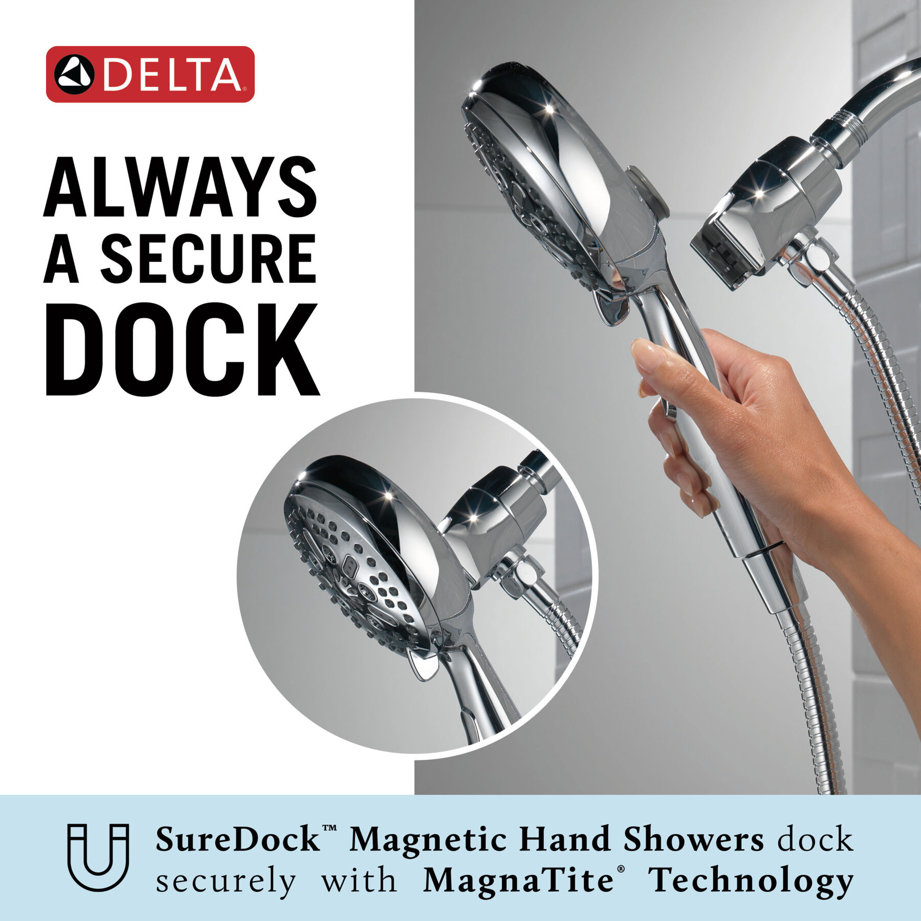7-Setting SureDock® Magnetic Hand Shower, image 8