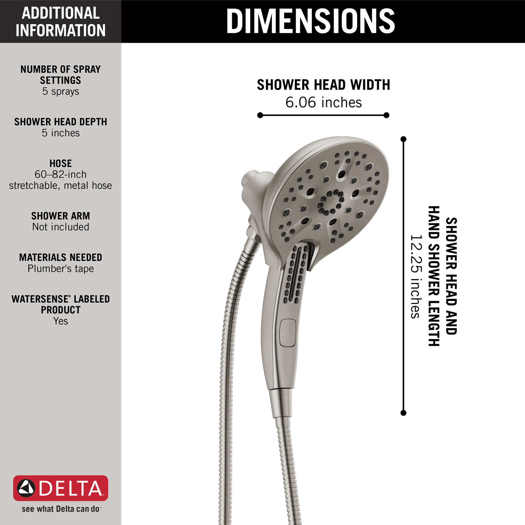 Ducha dos en uno H<sub>2</sub>Okinetic® In2ition® de 5 funciones, imagen 13