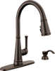 Llave para cocina monomando extensible con dispensador de jabón y tecnología ShieldSpray®