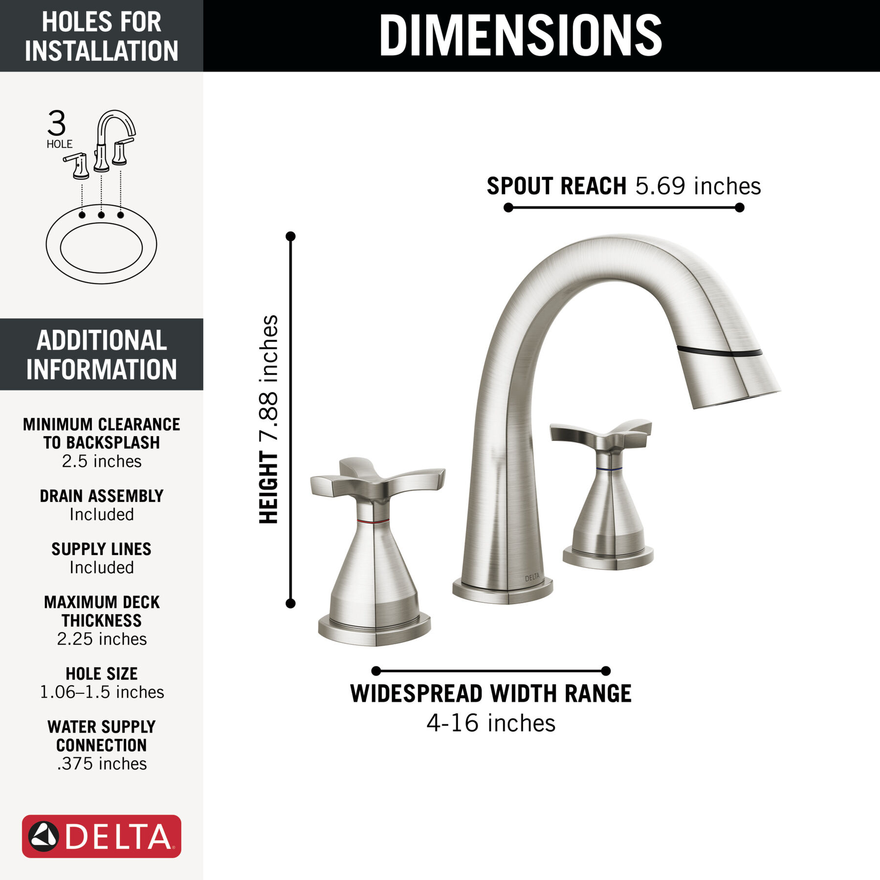 Llave para baño extensible independiente de dos manijas, imagen 1