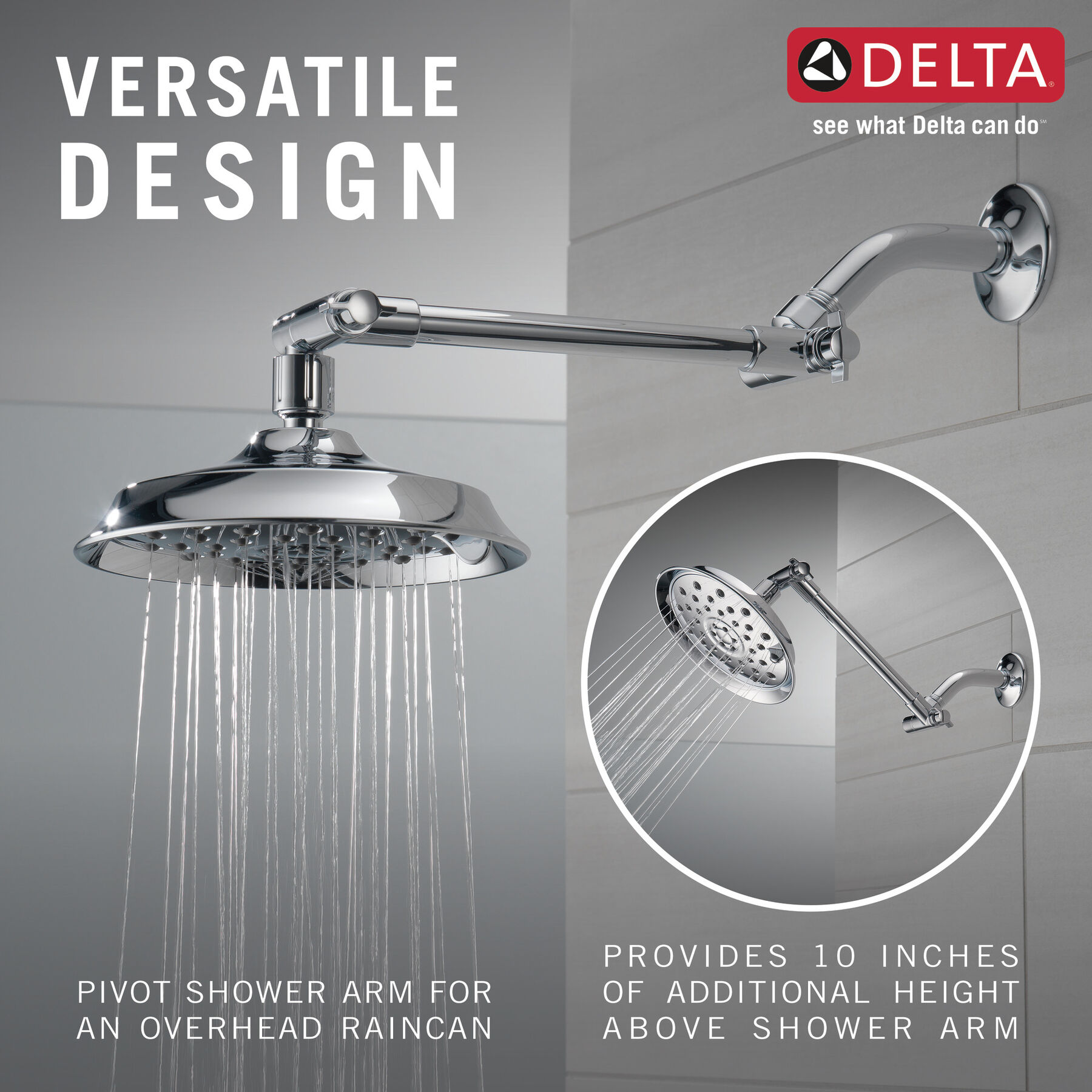 Regadera tipo campana con extensor de brazo ajustable, imagen 5