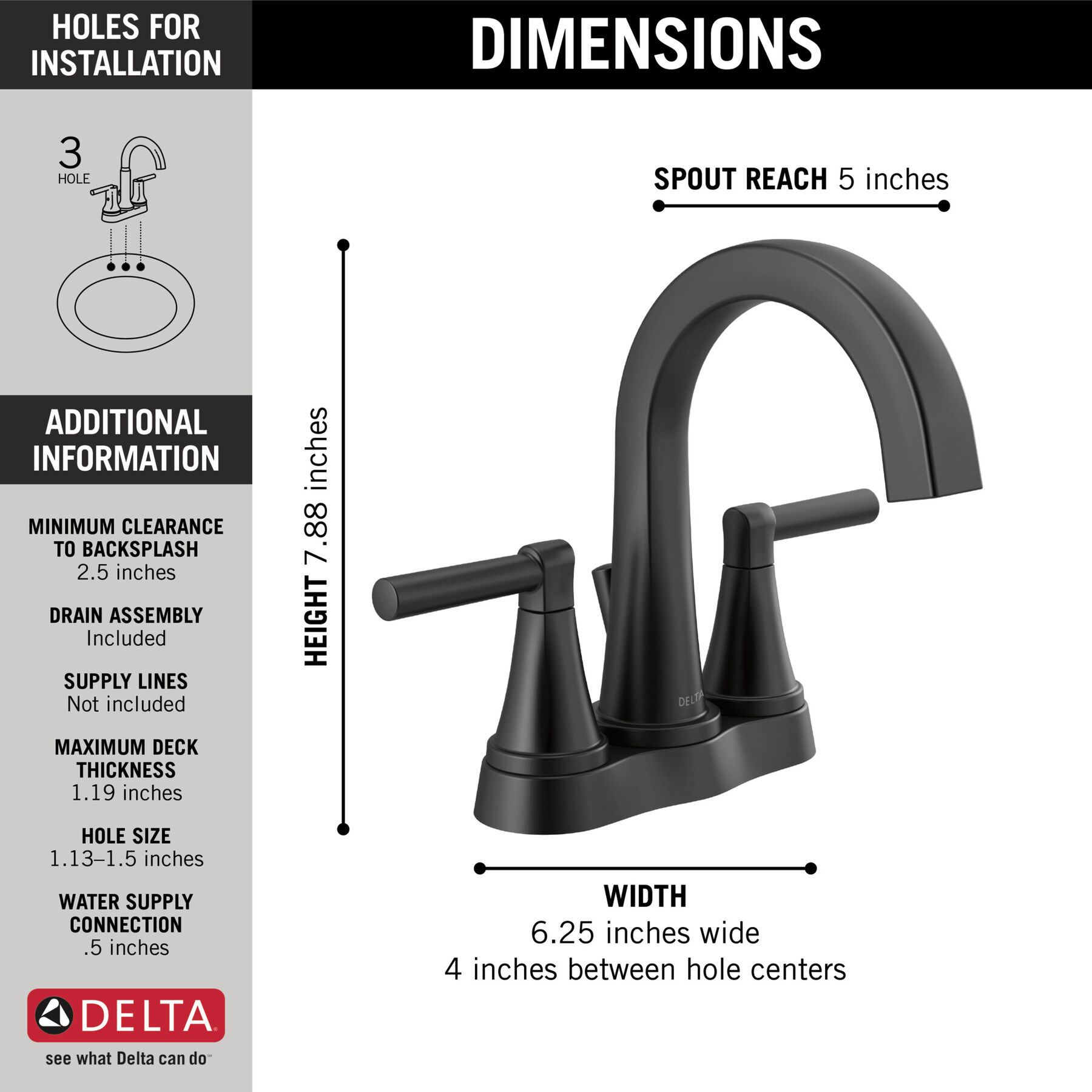 Llave para baño de combinación con dos manijas, imagen 1