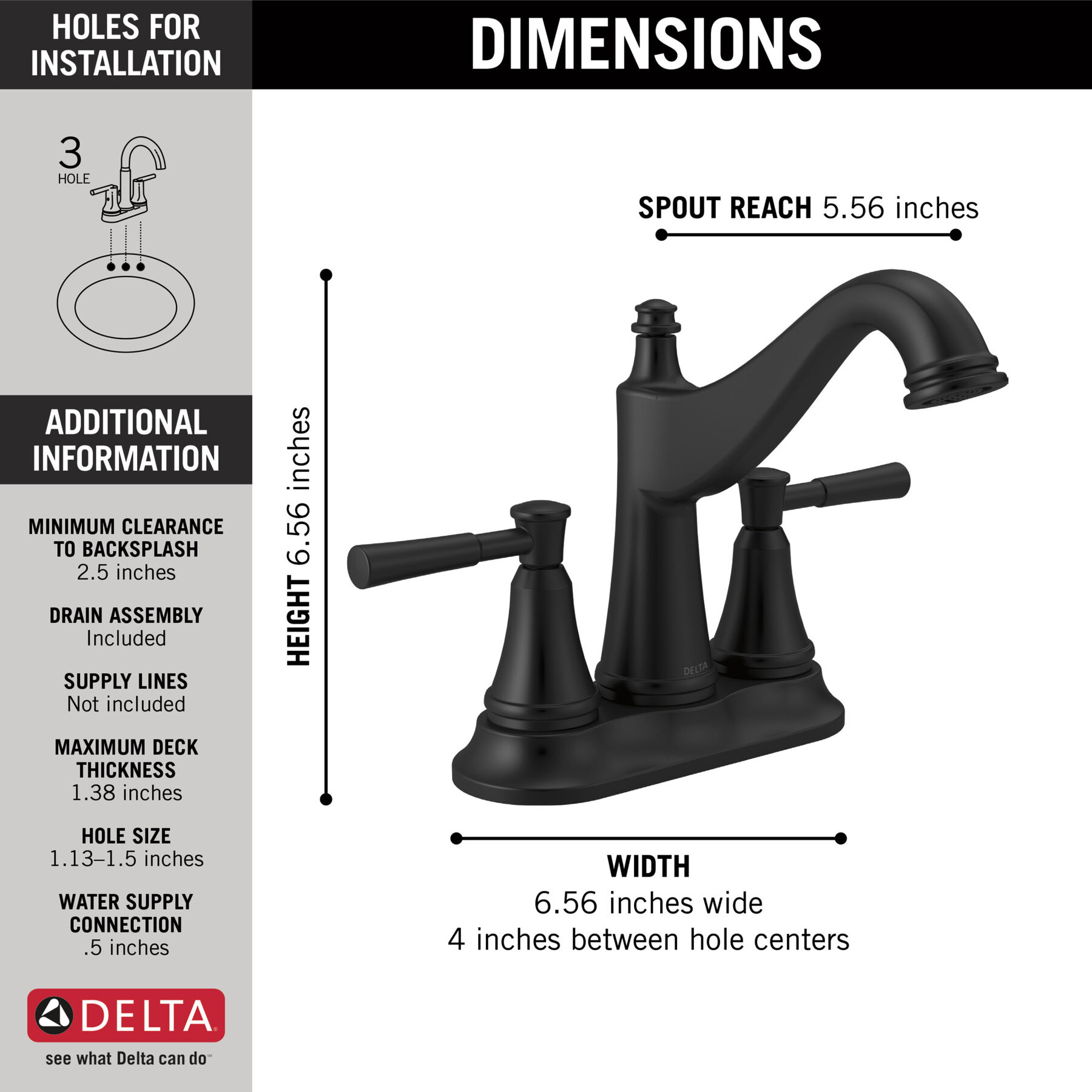 Llave para baño de combinación con dos manijas, imagen 1