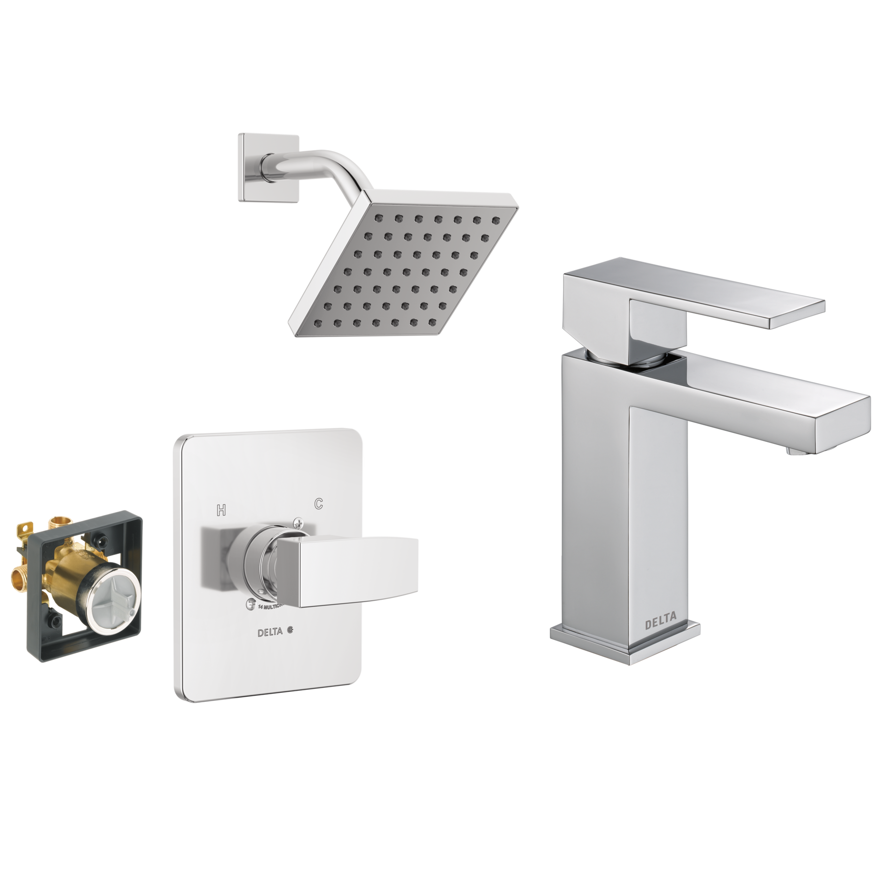 Single-Hole Lavatory Faucet with Shower Trim and Rough Bundle - 14 Series
