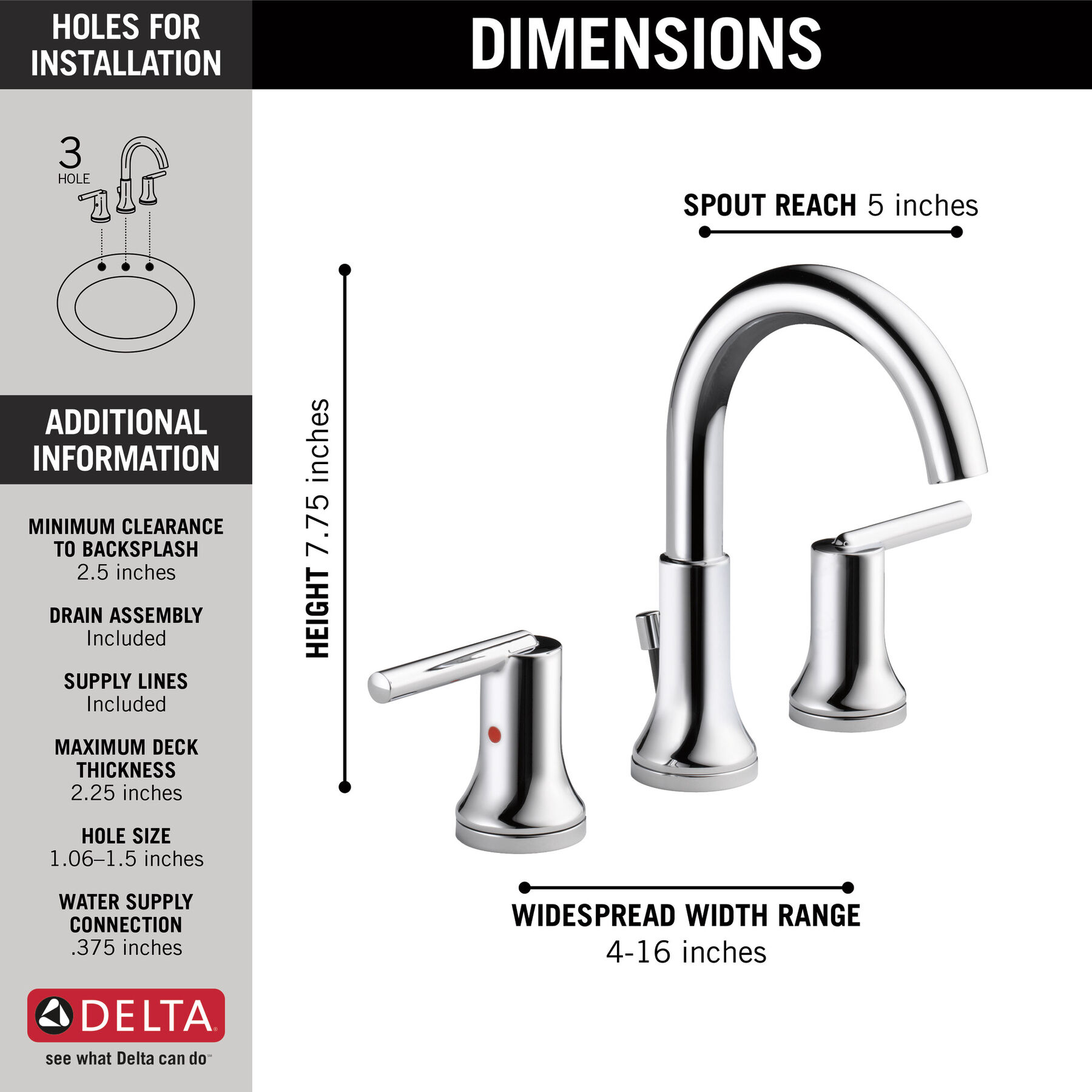 Llave para baño de extensión con dos manijas, imagen 4