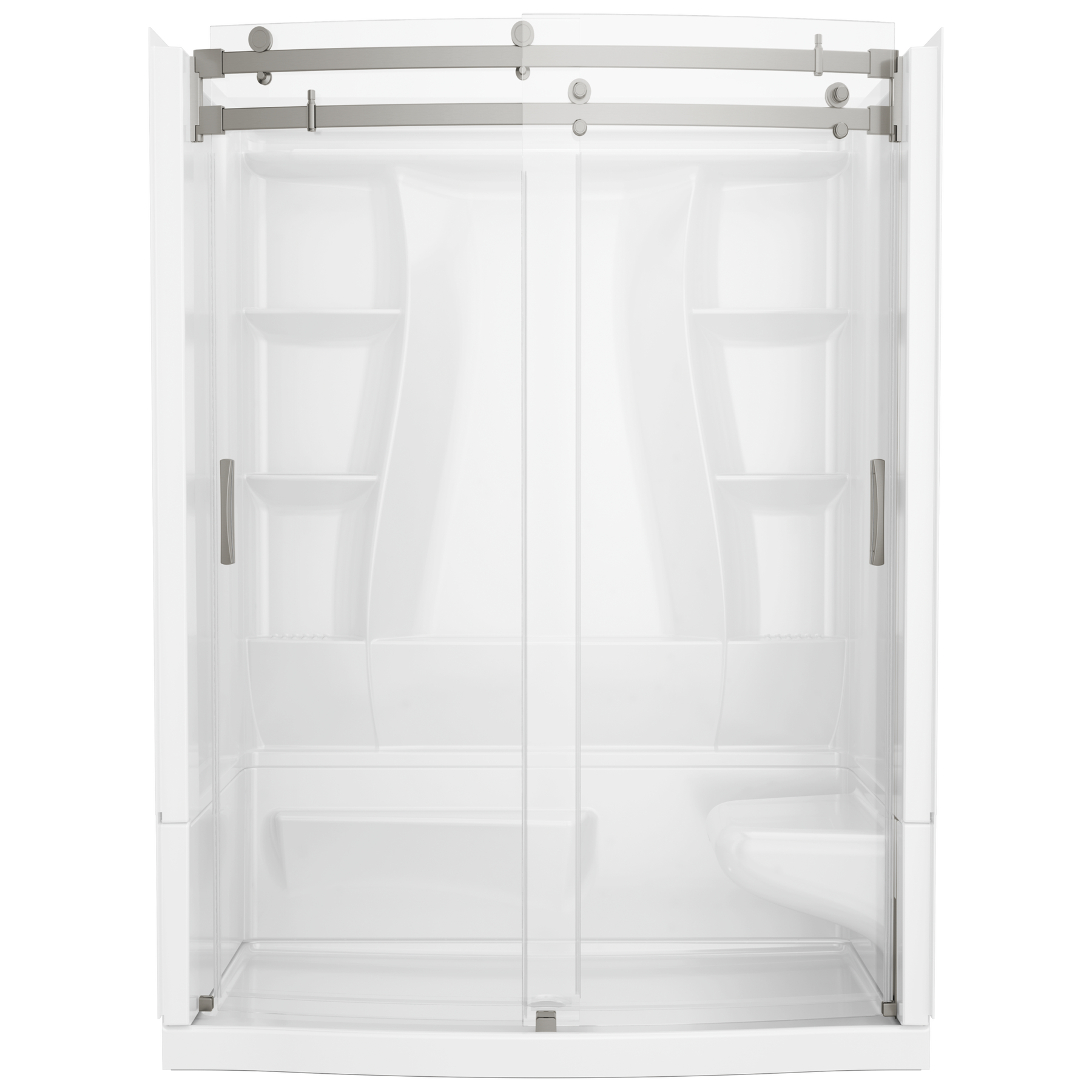 60x32 Alcove Shower Bundle with Door - Right Seat Center Drain Curve