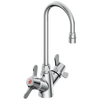 Llave de dos manijas y un solo vástago para mezcla de agua