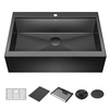 Lavabo de cocina tipo estación de trabajo para reacondicionamiento estilo campestre/borde delantero con un receptáculo calibre 16 de 33", con reborde WorkFlow™ y accesorios para instalación de montaje superior encastrado