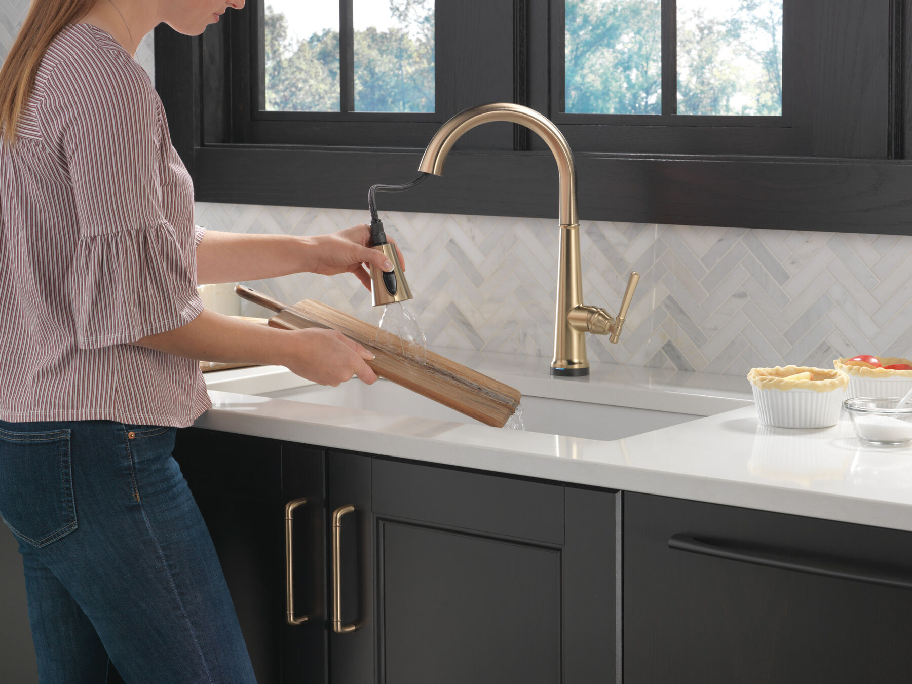 Llave para cocina monomando extensible con tecnología Touch<sub>2</sub>O®, imagen 5