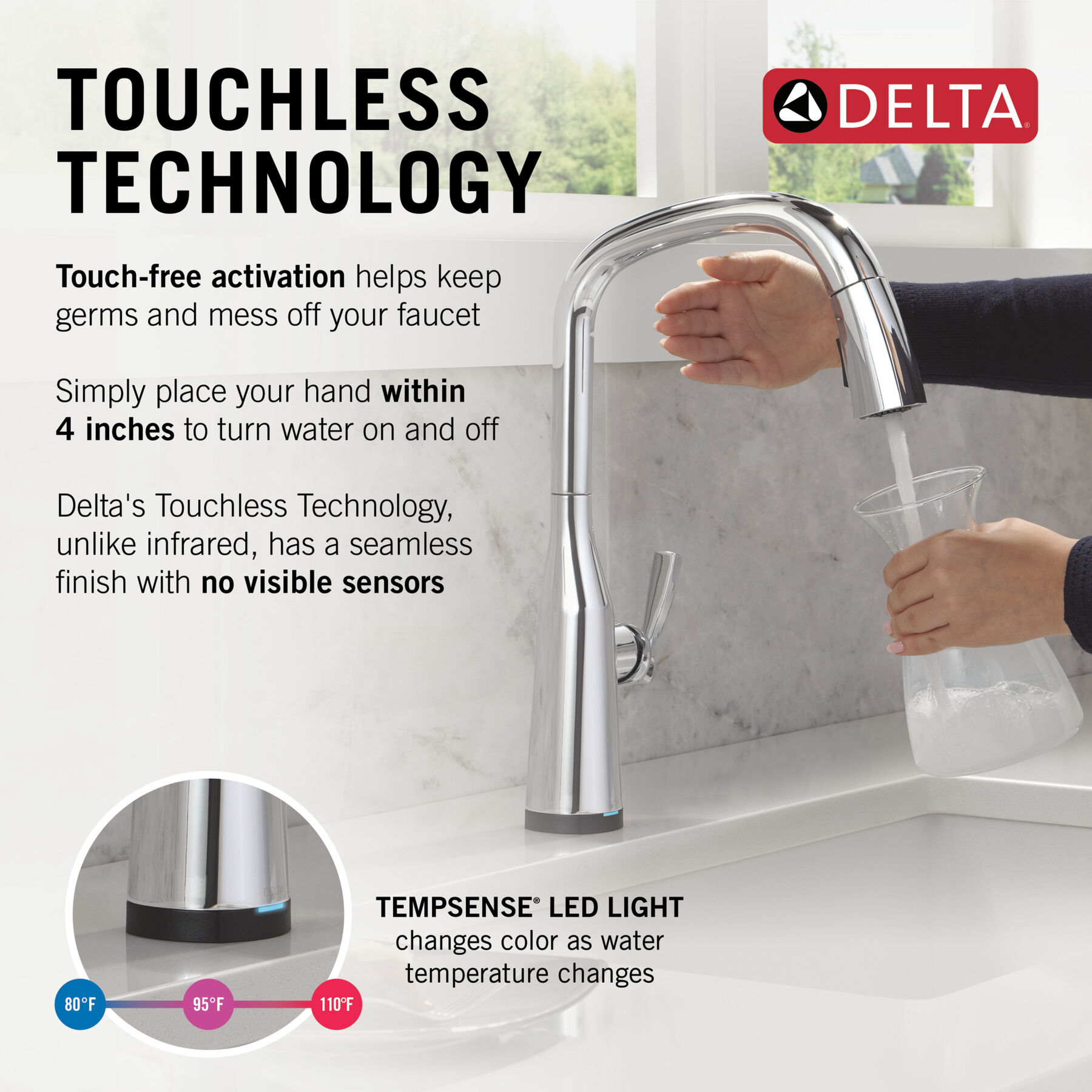 VoiceIQ® Single Handle Pull-Down Faucet with Touch<sub>2</sub>O® Technology, image 4