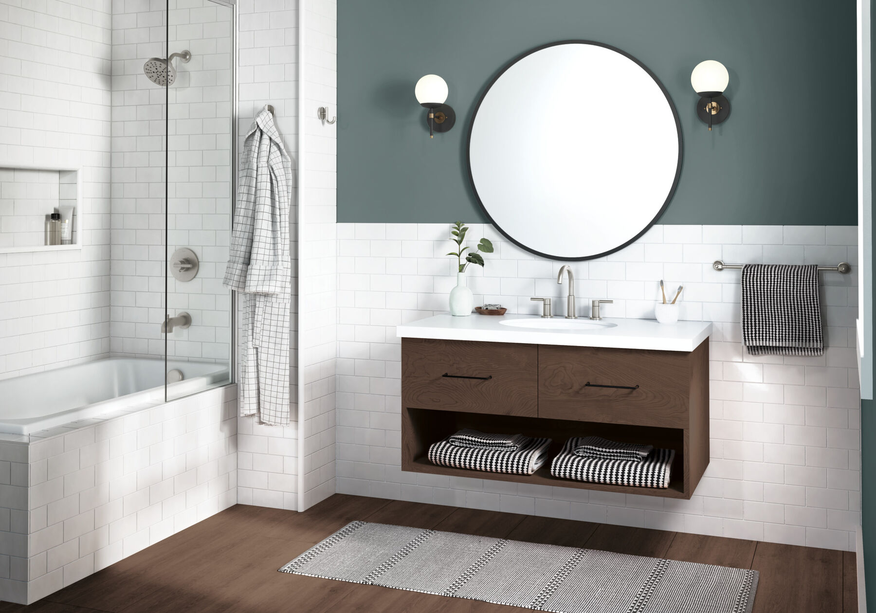 Widespread Lavatory Faucet with Tub Shower Trim Bundle - 14 Series, image 2