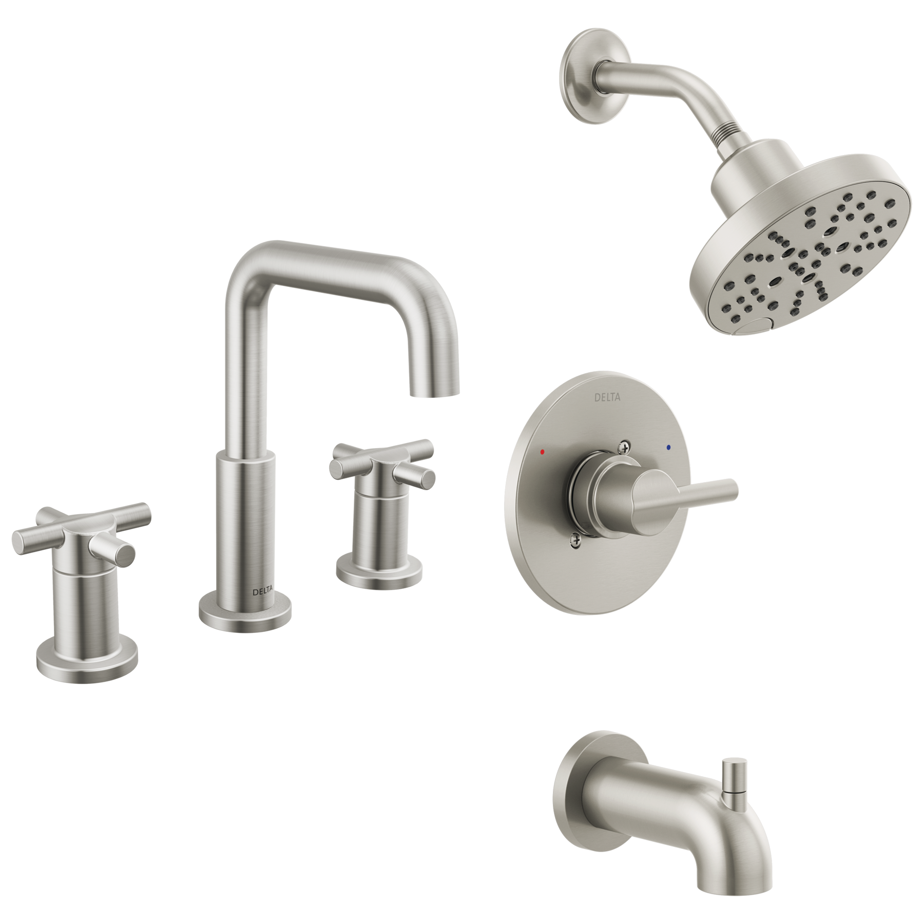 Widespread Lavatory Faucet with Tub Shower Trim Bundle - 14 Series