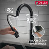 Llave para cocina monomando extensible con tecnología Touch<sub>2</sub>O®