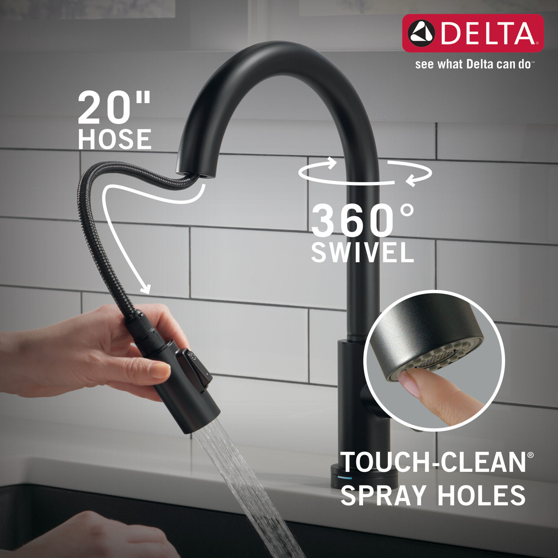 Llave para cocina monomando extensible con tecnología Touch<sub>2</sub>O®, imagen 39