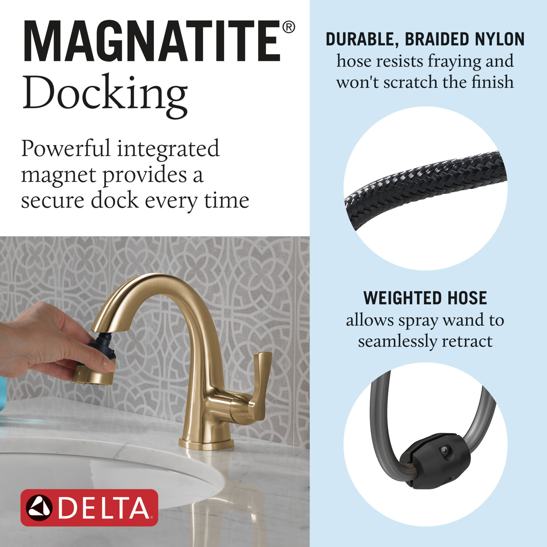 Single Handle Pull Down Bathroom Faucet (Recertified), image 6