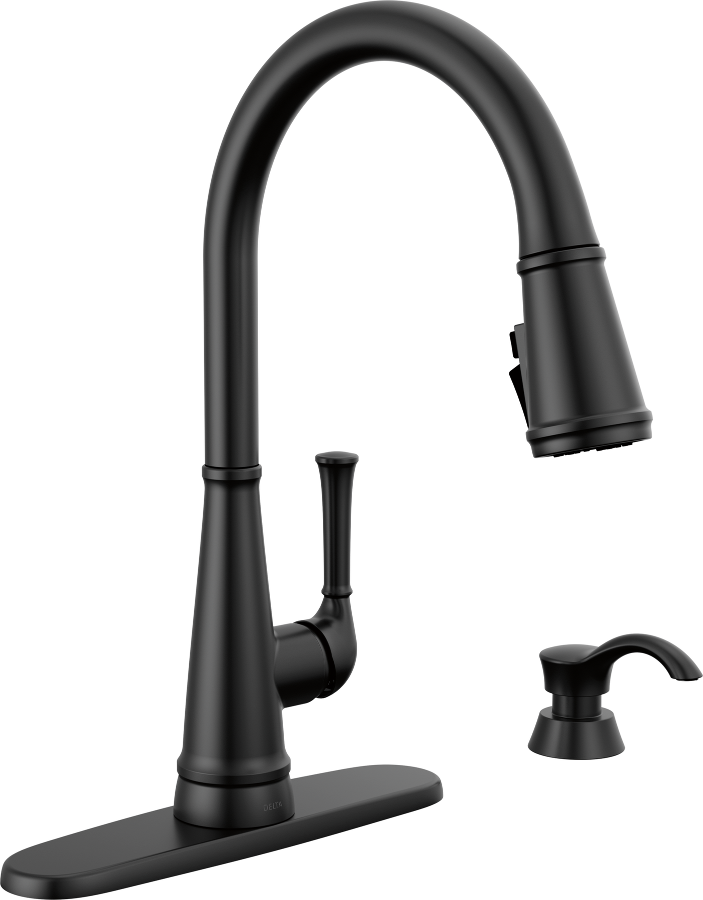 Single Handle Kitchen Pull-Down Faucet w/ Soap Dispenser, image 1