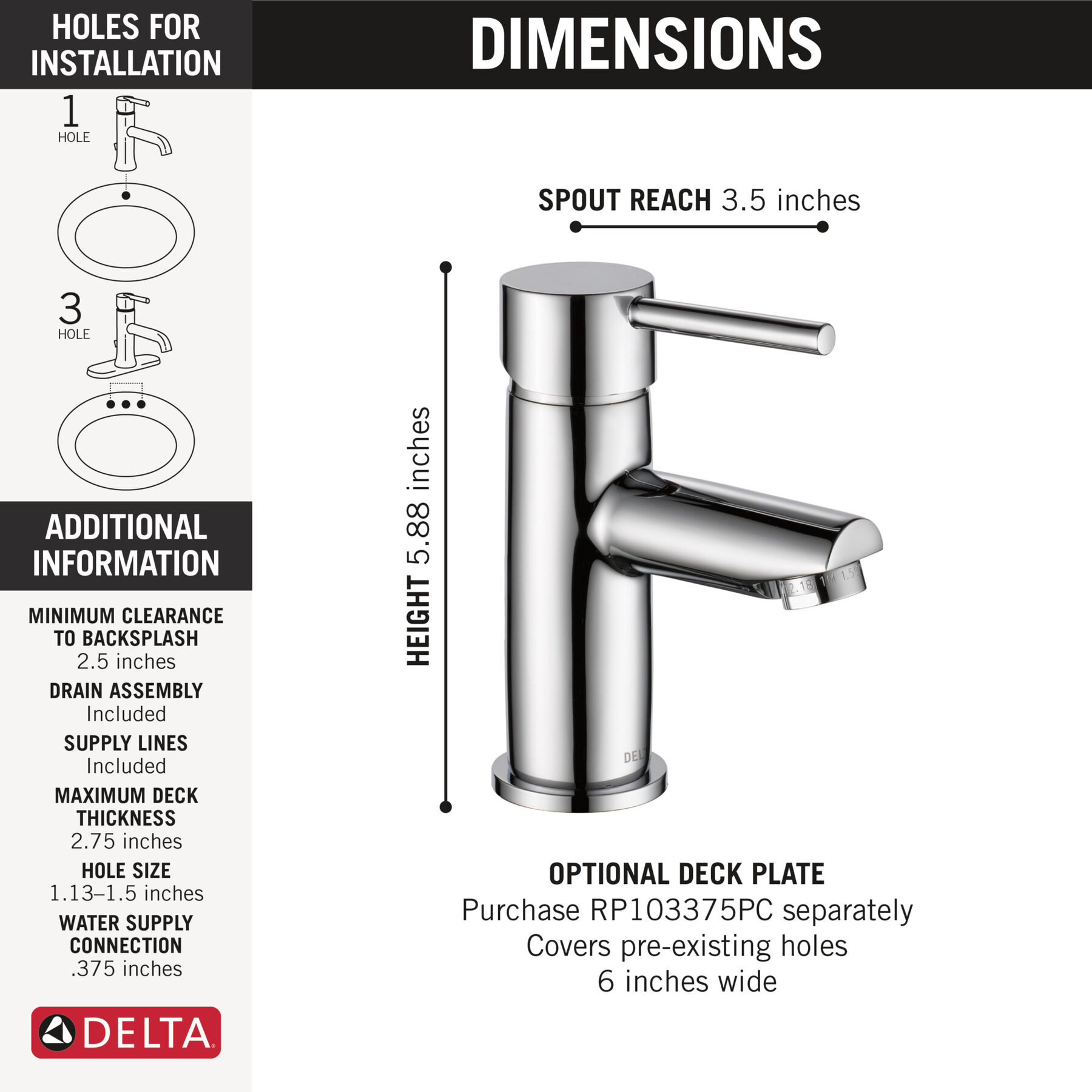 Llave para baño monomando Project-Pack, imagen 1
