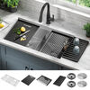 33” Workstation Kitchen Sink Undermount 16 Gauge Stainless Steel 50/50 Double Bowl with WorkFlow™ Ledge and Accessories