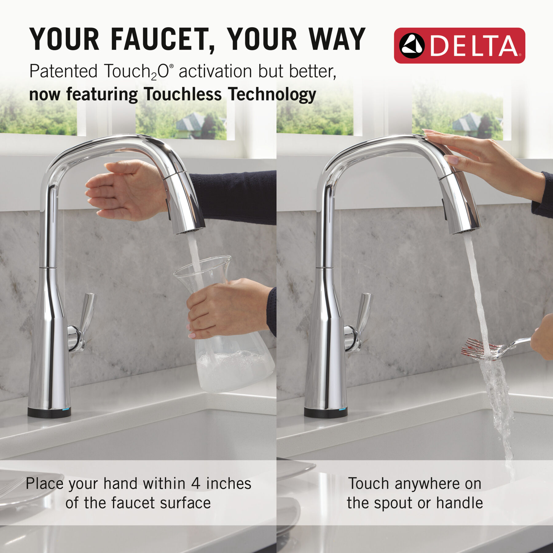 Touch<sub>2</sub>O® Technology Kitchen Faucet with Touchless Technology, image 8