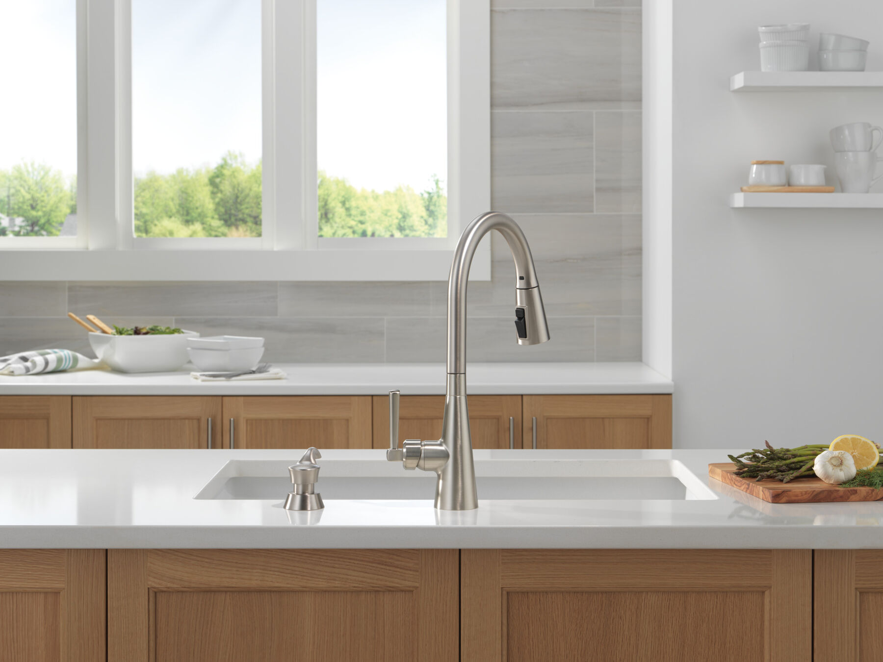 Llave para cocina monomando extensible con dispensador de jabón y tecnología ShieldSpray, imagen 10