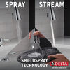 Llave para cocina monomando extensible con dispensador de jabón y tecnología ShieldSpray