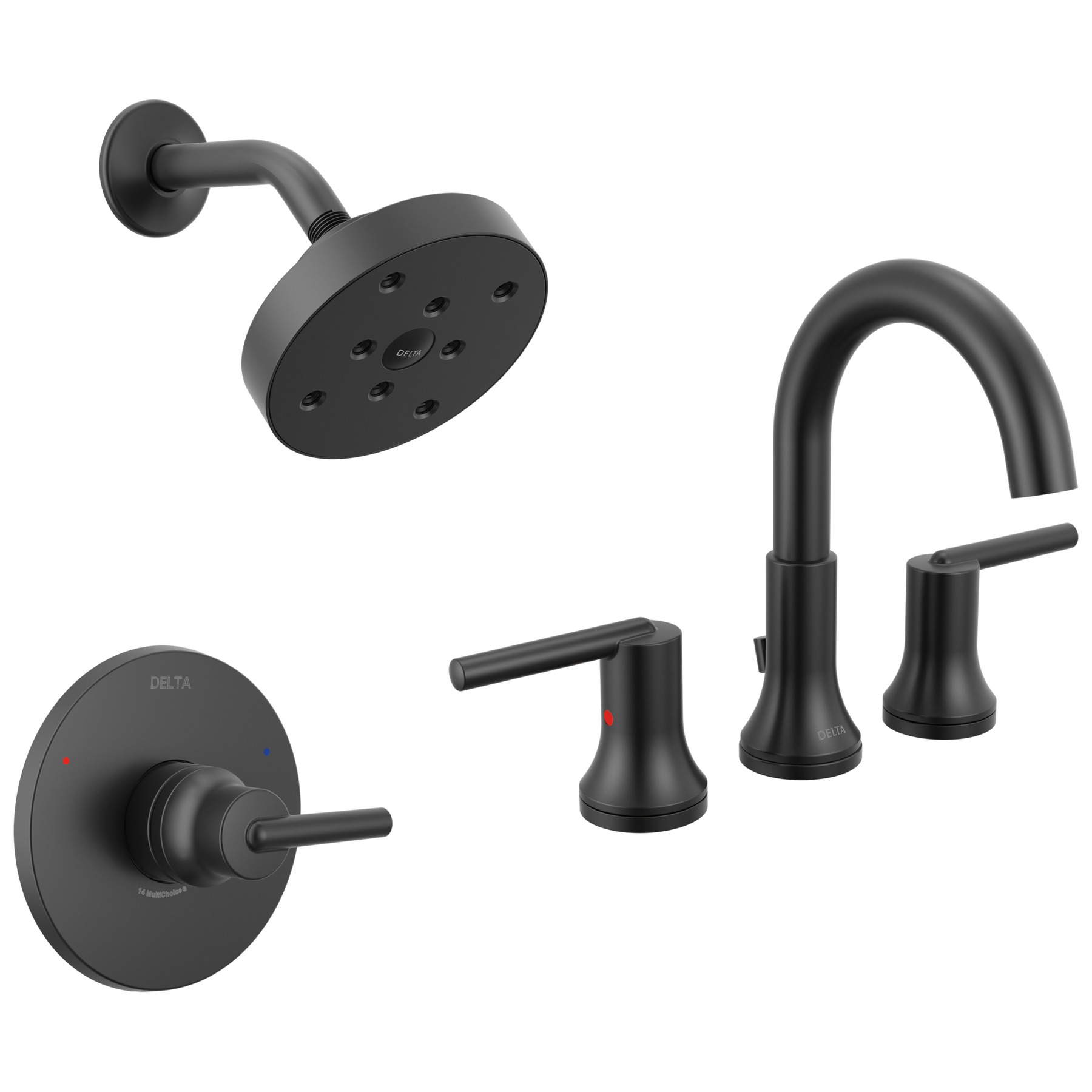 Widespread Lavatory Faucet with Shower Trim Bundle - 14 Series
