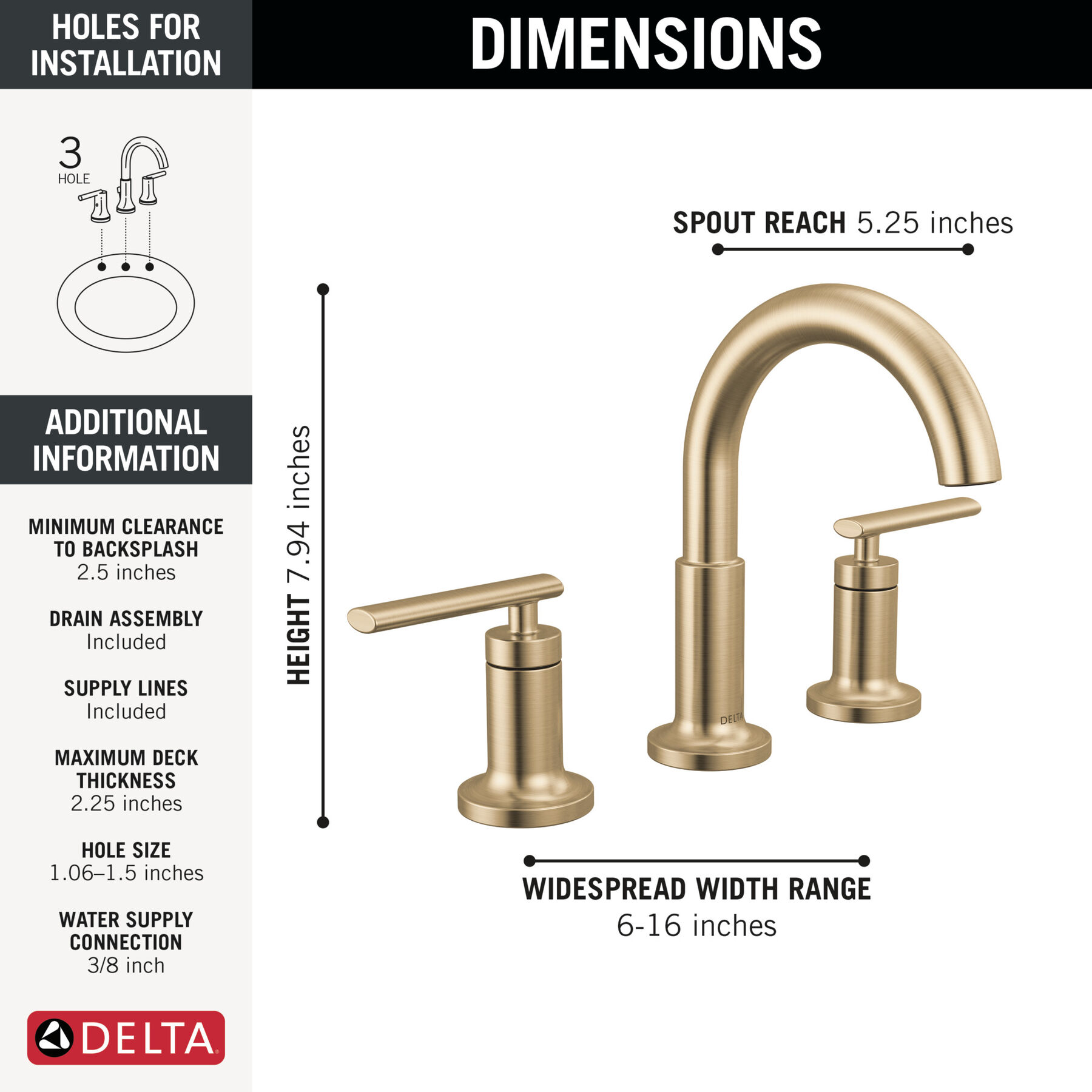 Llave para baño de extensión con dos manijas, imagen 1