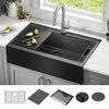 Lavabo de cocina tipo estación de trabajo para reacondicionamiento estilo campestre/borde delantero con un receptáculo calibre 16 de 36", con reborde WorkFlow™ y accesorios para instalación de montaje superior encastrado