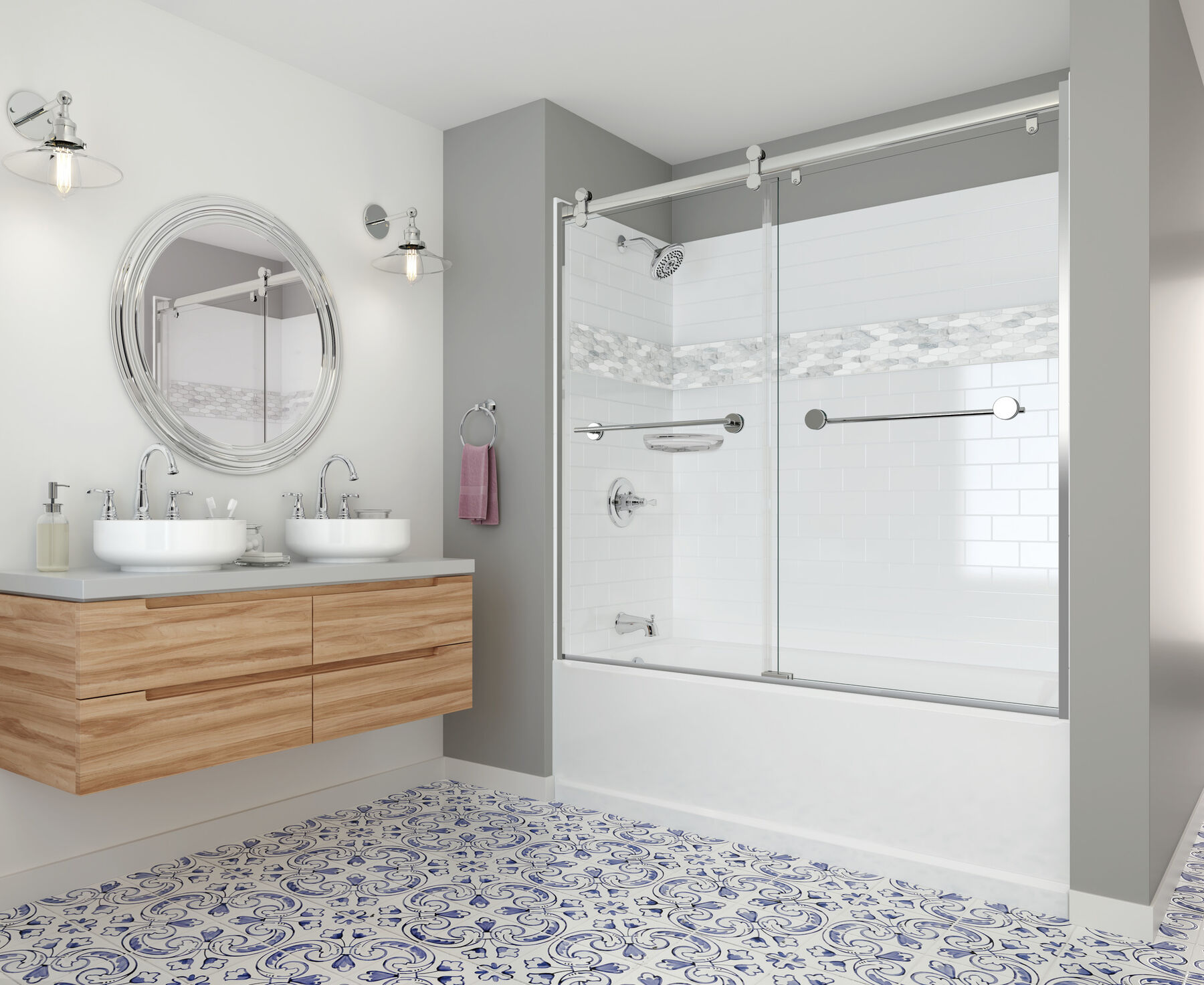 Llave para baño de extensión con dos manijas, imagen 2