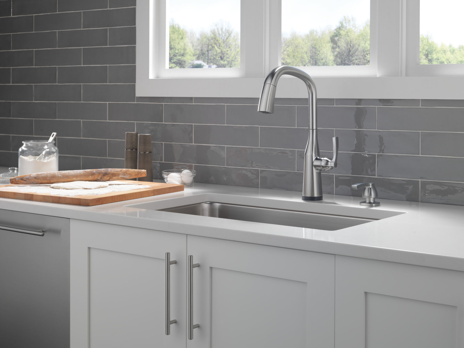 Llave para cocina monomando extensible con tecnología Touch<sub>2</sub>O®, imagen 7