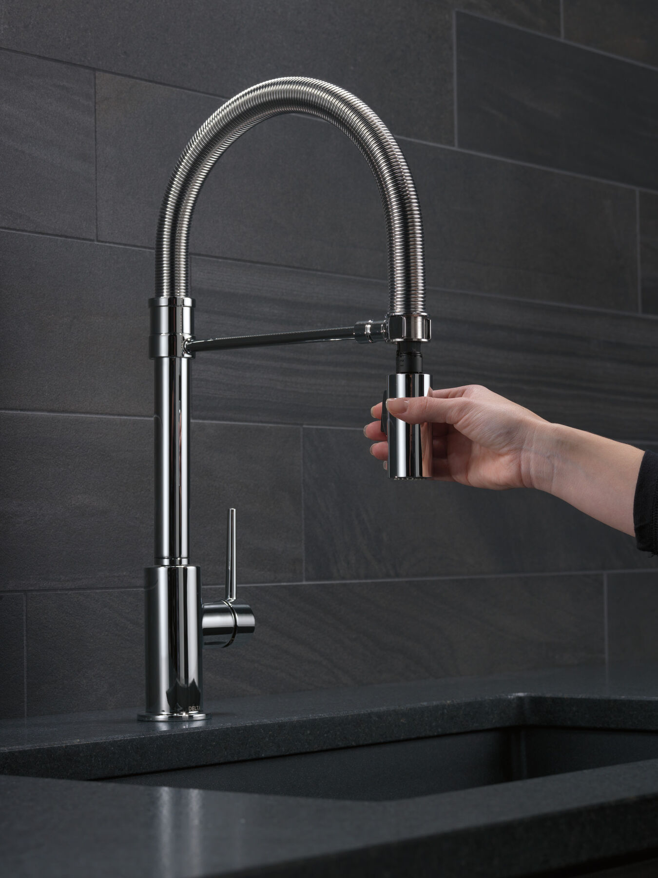 Single-Handle Pull-Down Spring Kitchen Faucet, image 11