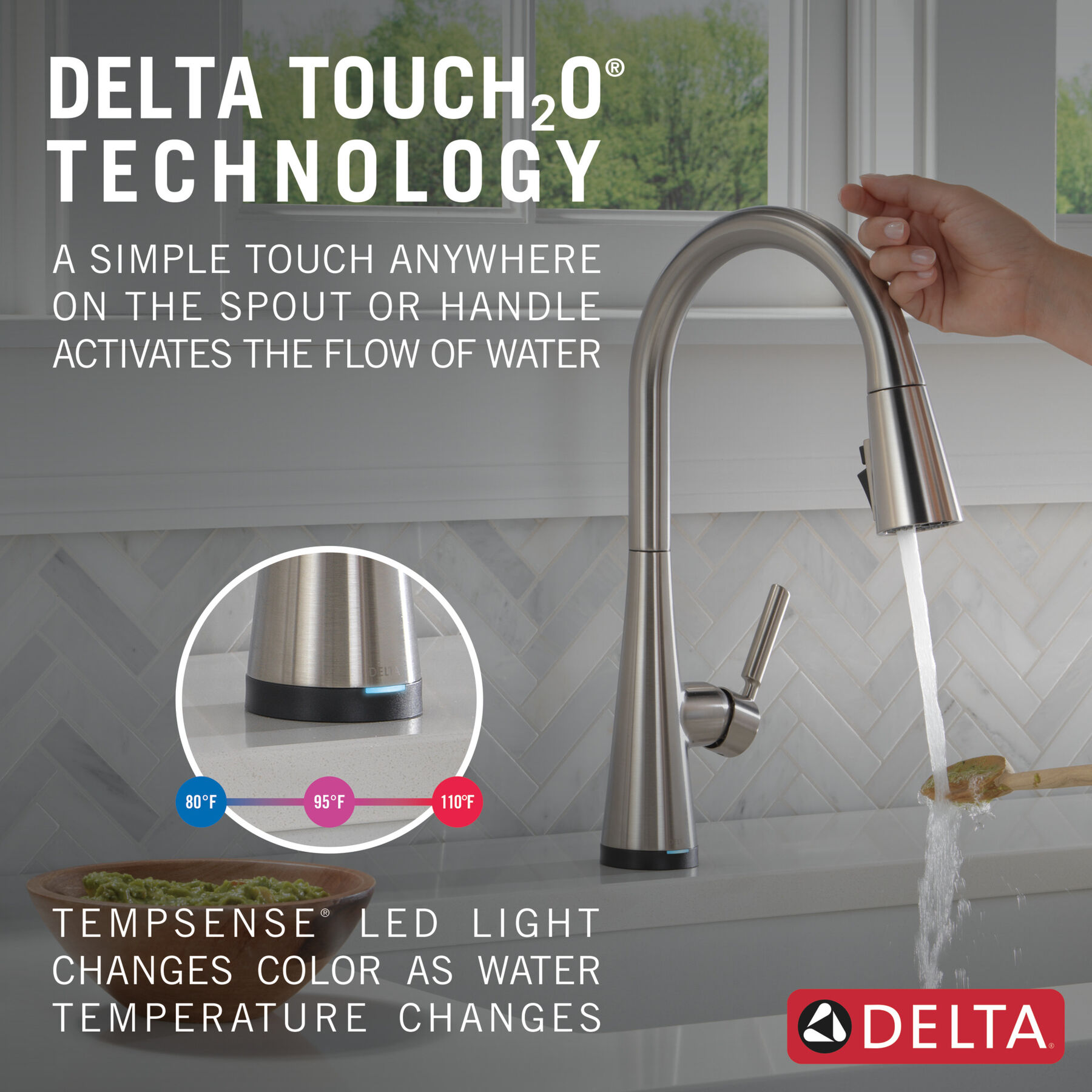 Llave para cocina monomando extensible con tecnologías Touch<sub>2</sub>O® y ShieldSpray®, imagen 9