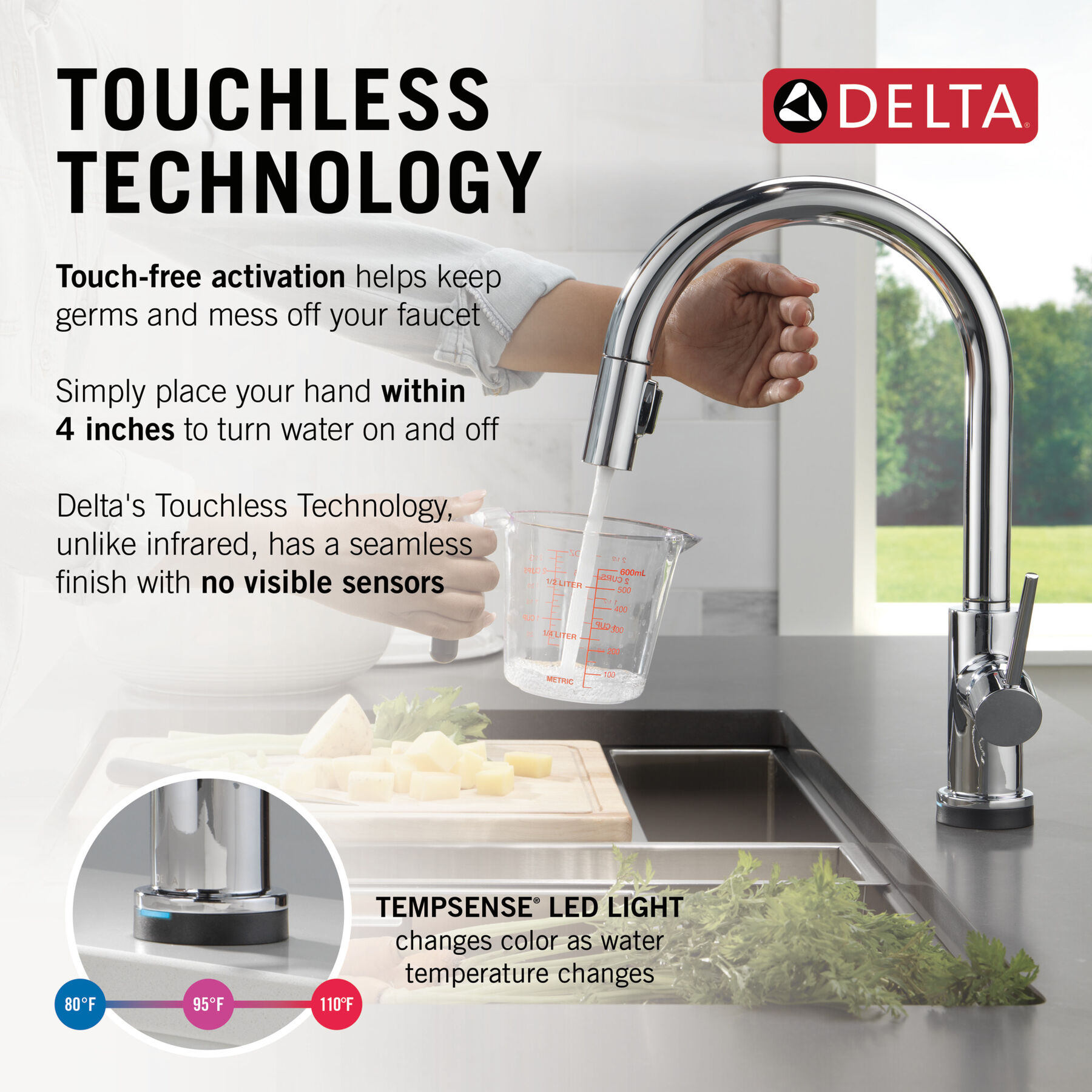 Touch2O with Touchless and VoiceIQ® Technology Single Handle Pull-Down Kitchen Faucet with Soap Dispenser, image 9