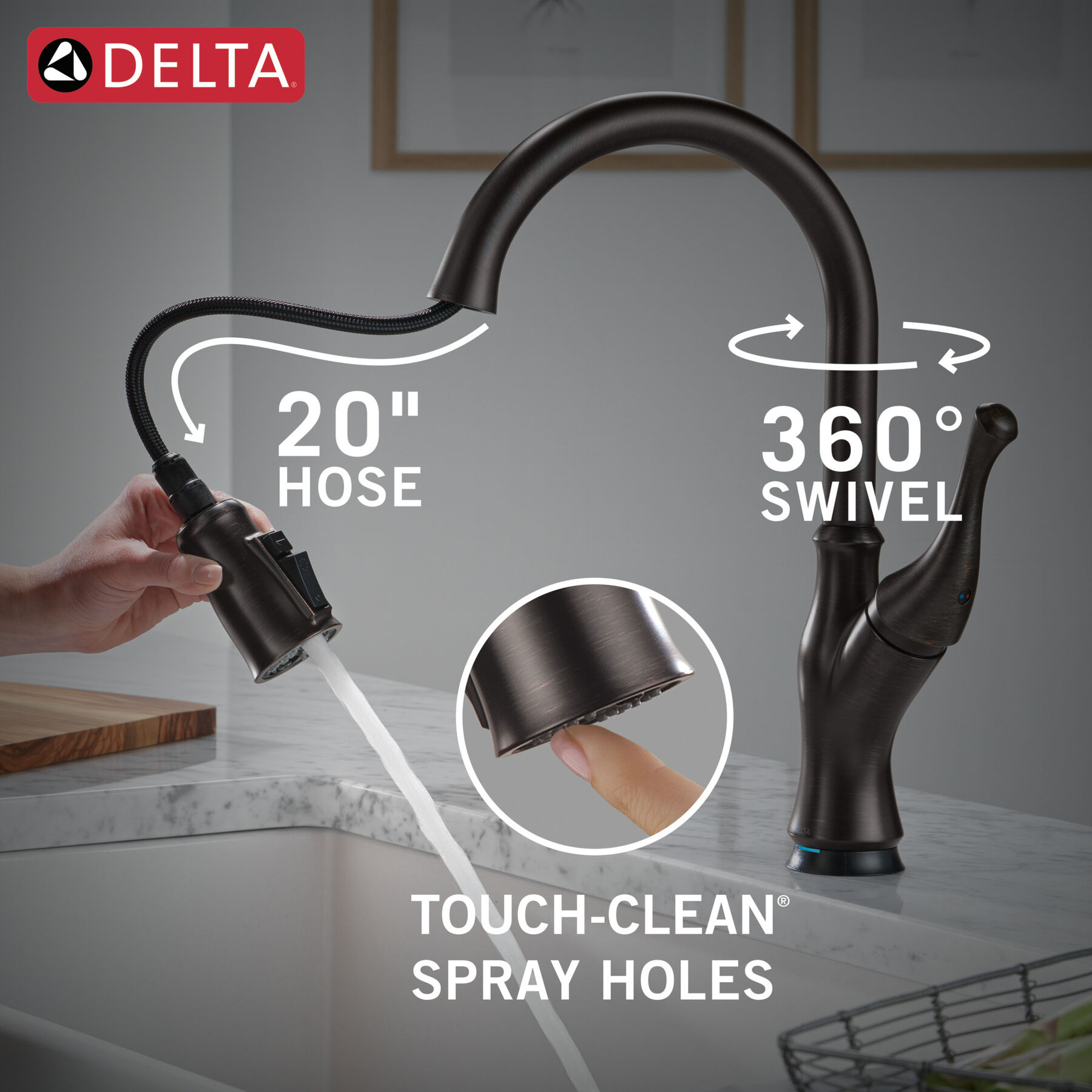 Touch<sub>2</sub>O® Technology Kitchen Faucet with Touchless Technology, image 9