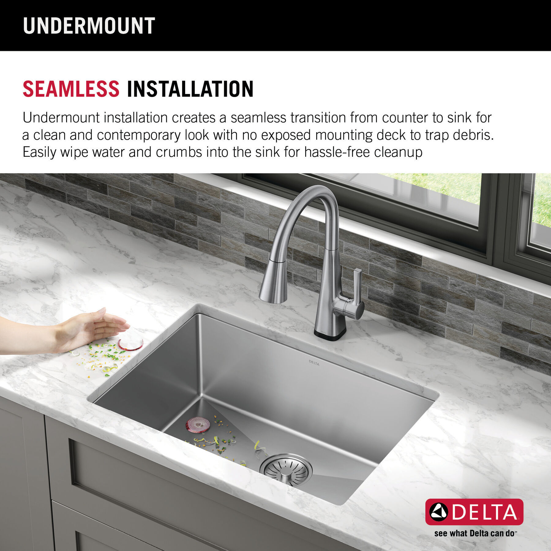 Lavabo de cocina con un receptáculo de acero inoxidable de 23" de montaje bajo encimera con accesorios, imagen 9