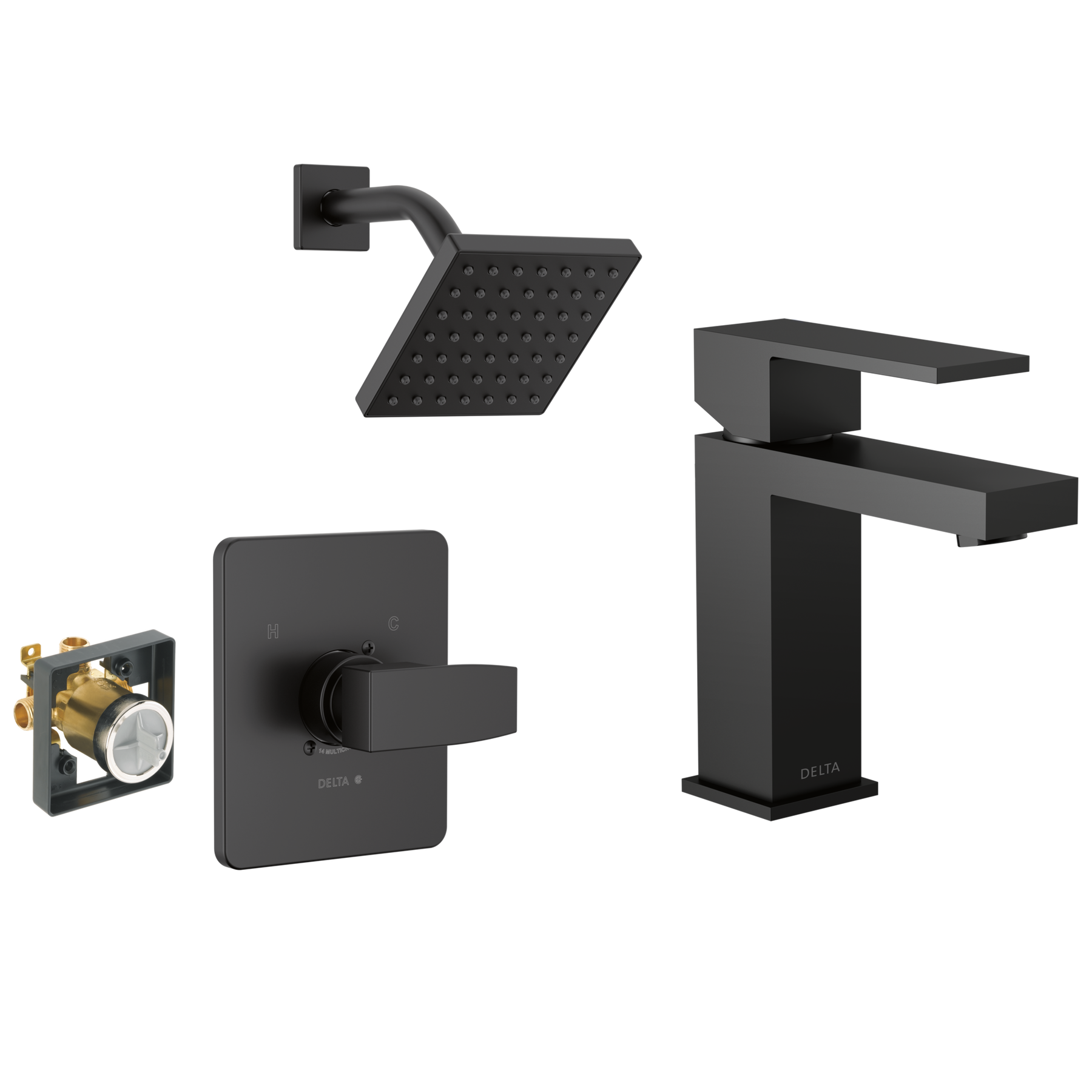 Single-Hole Lavatory Faucet with Shower Trim and Rough Bundle - 14 Series