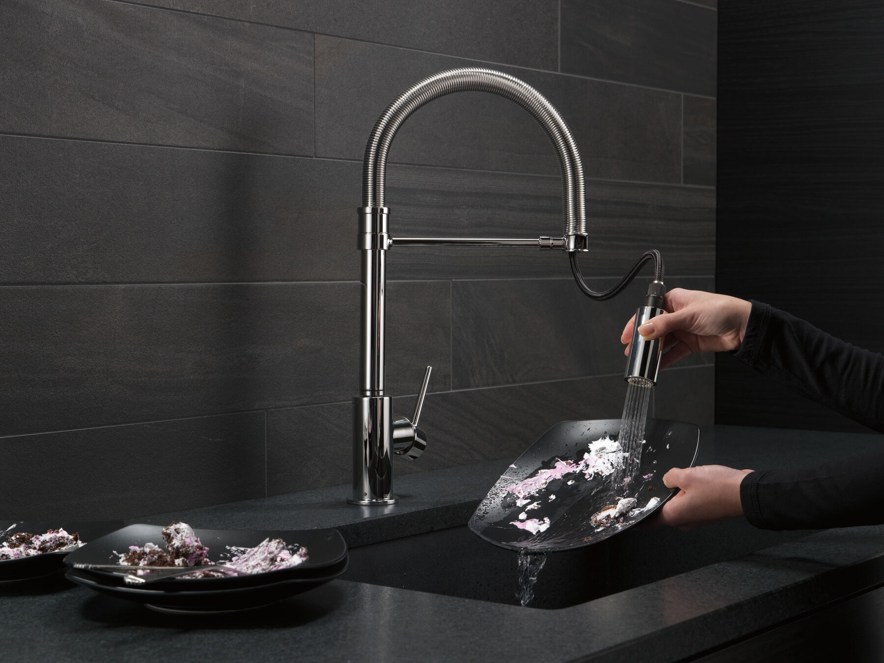 Single-Handle Pull-Down Spring Kitchen Faucet, image 18