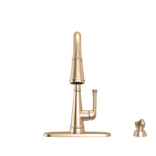 Single Handle Kitchen Pull-Down Faucet w/ Soap Dispenser