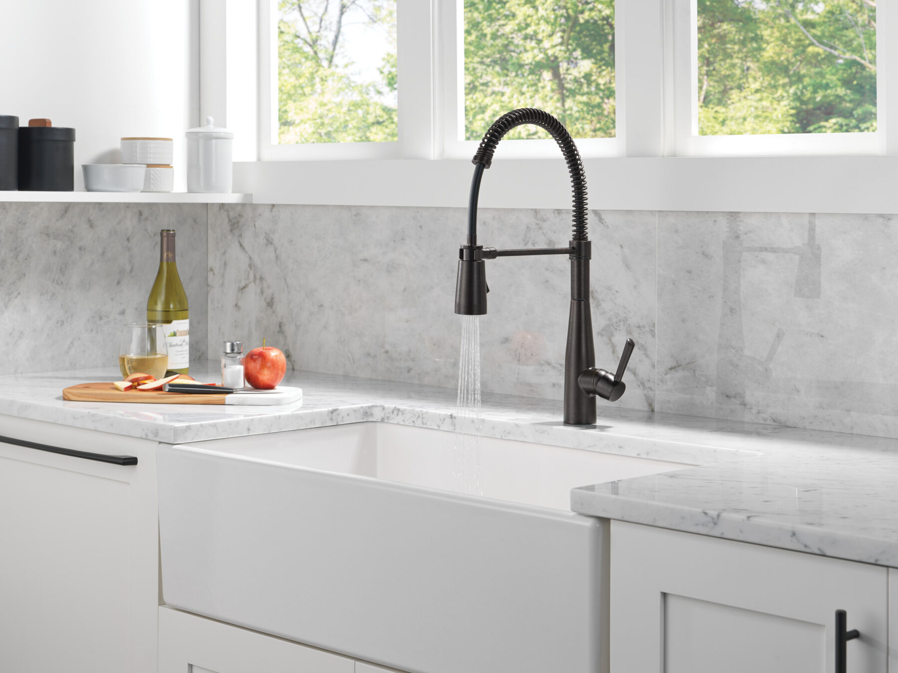 Single-Handle Pull-Down Spring Kitchen Faucet, image 9