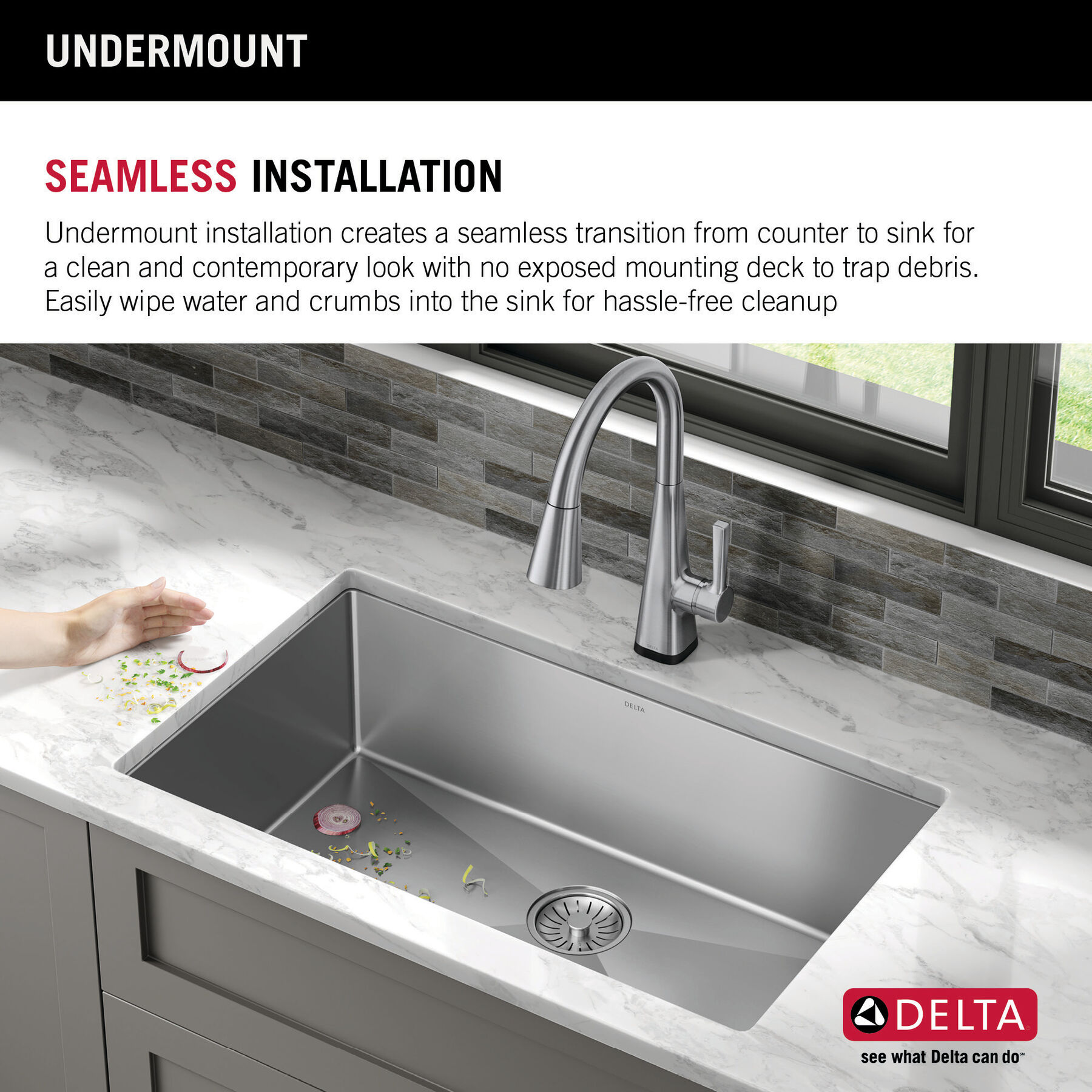Lavabo de cocina con un receptáculo de acero inoxidable de 30" de montaje bajo encimera con accesorios, imagen 9