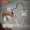Llave para cocina monomando extensible con dispensador de jabón y tecnología ShieldSpray