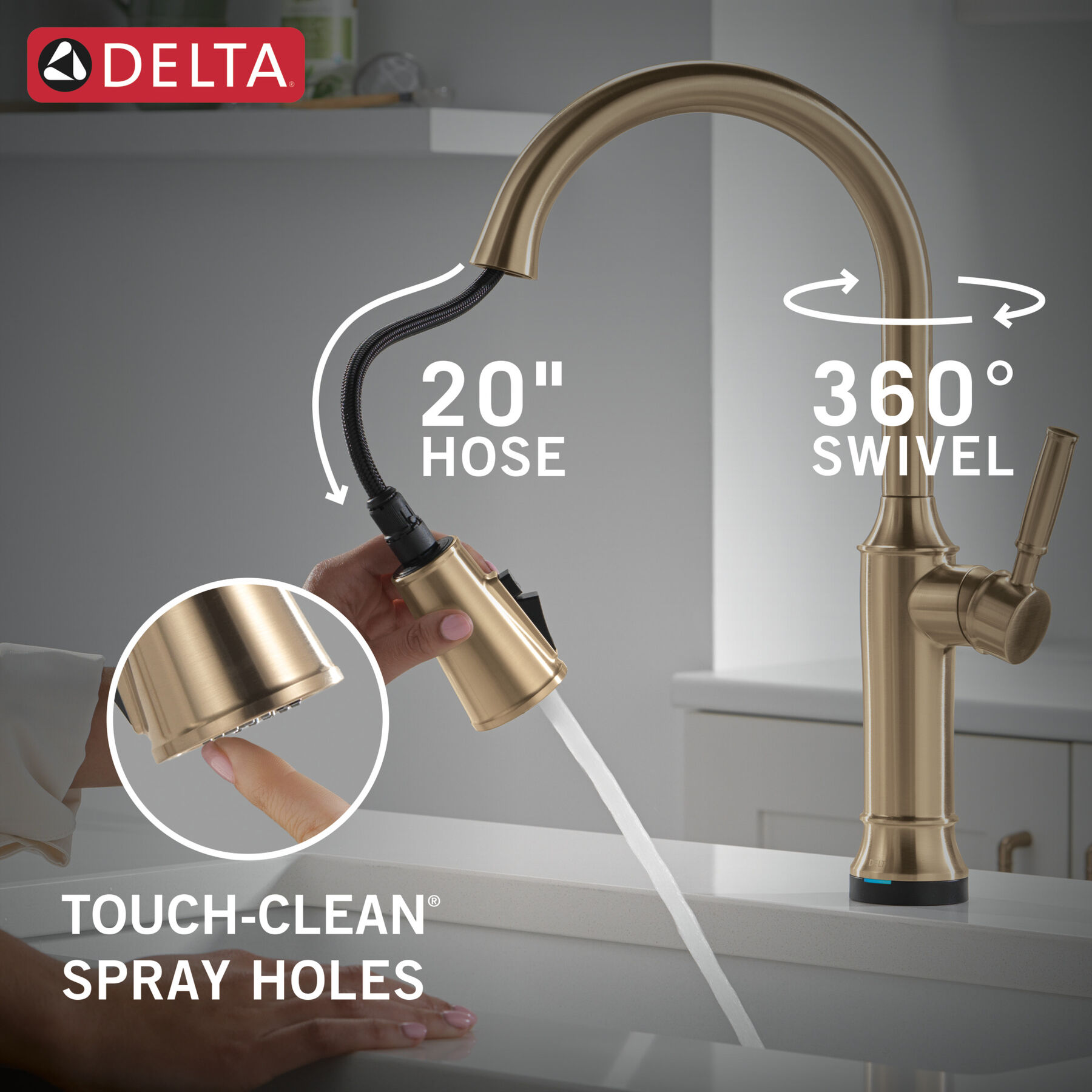 Touch<sub>2</sub>O® Technology Kitchen Faucet with Touchless Technology, image 10